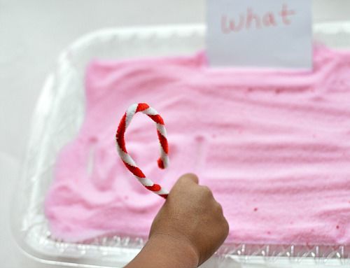 Christmas sensory activity with a scented writing tray