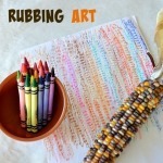 corn rubbing- thanksgiving activities for kids