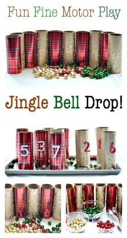 Jingle Bell Drop Fun and sensorial fine motor and math activity for kids