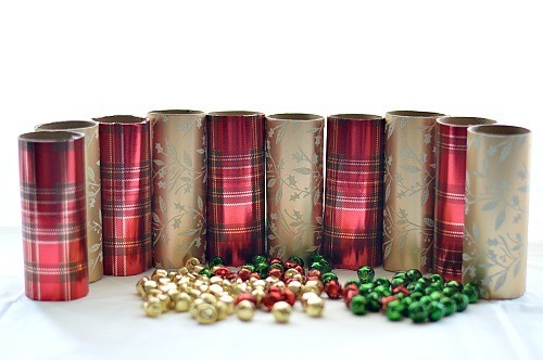holiday paper rolls with bells