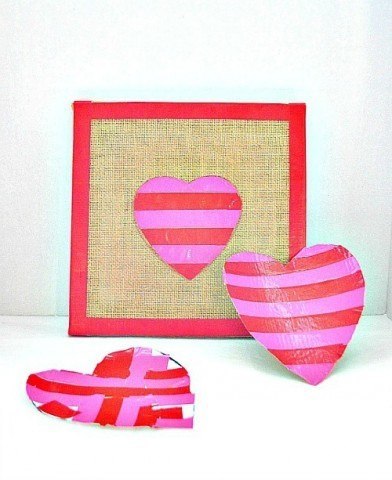 heart canvas art for valentines day