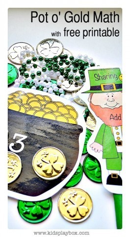 Math Activities for kids | St.Patrick's day themed counting addition|subraction|free printable included from Kids Play Box