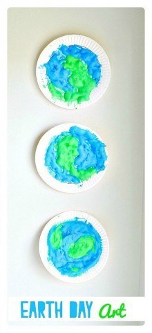 Make a simple wall art with puffy paint for Earth Day Earth Day Crafts for kids|Kids Play Box