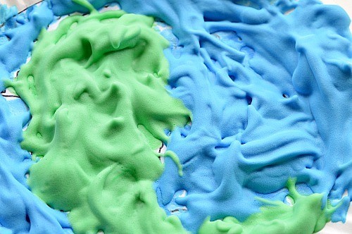 earth day craft for kids with colored shaving cream