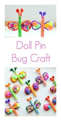 doll pin butterfly craft for kids