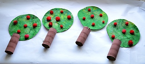 apple tree with paper rolls