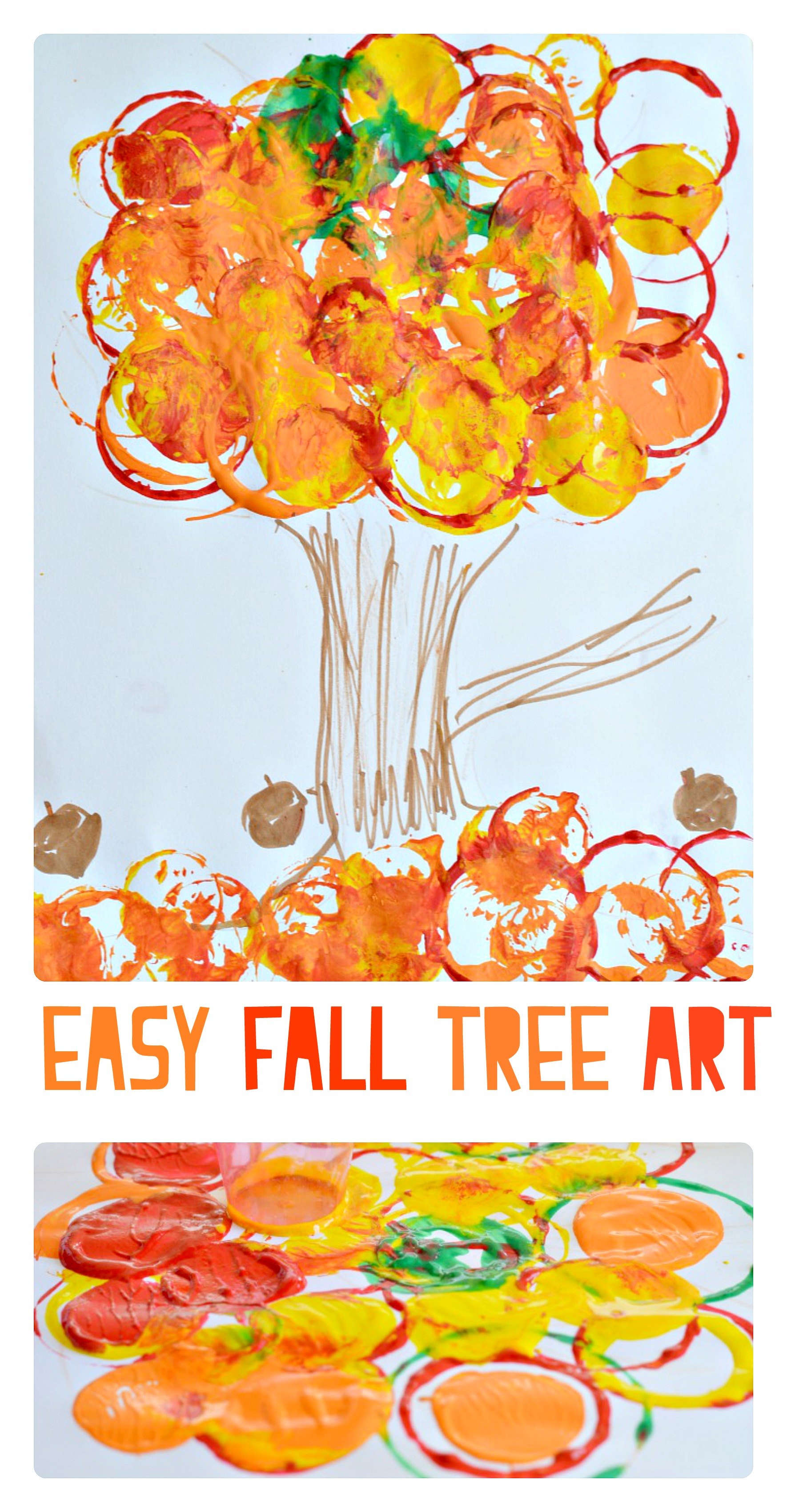 Fall Art Projects for Kids : Easy fall tree printing – Fun Littles