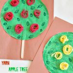 apple crafts for kids with yarn