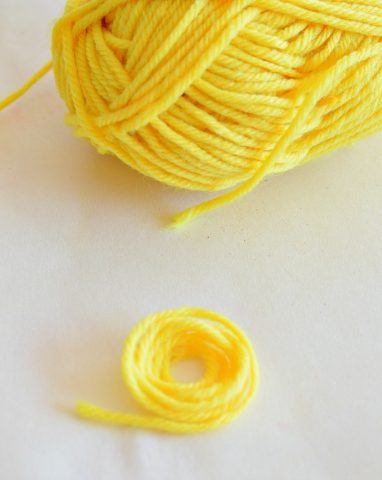 yellow yarn apple craft