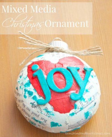 Recycled Christmas Ornaments - mixed media