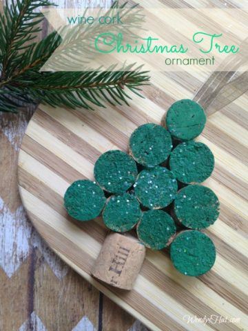 Recycled Christmas Ornaments - cork tree