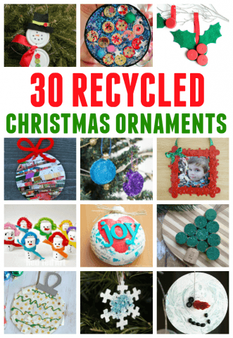 30 Recycled Christmas Ornaments the kids will love